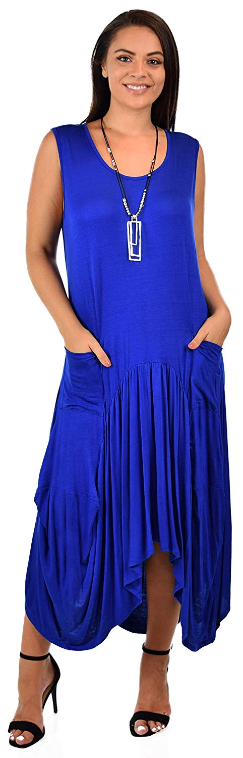 Dare2BStylish Plus Size High Low Sleeveless Loose Fitting Maxi Dress