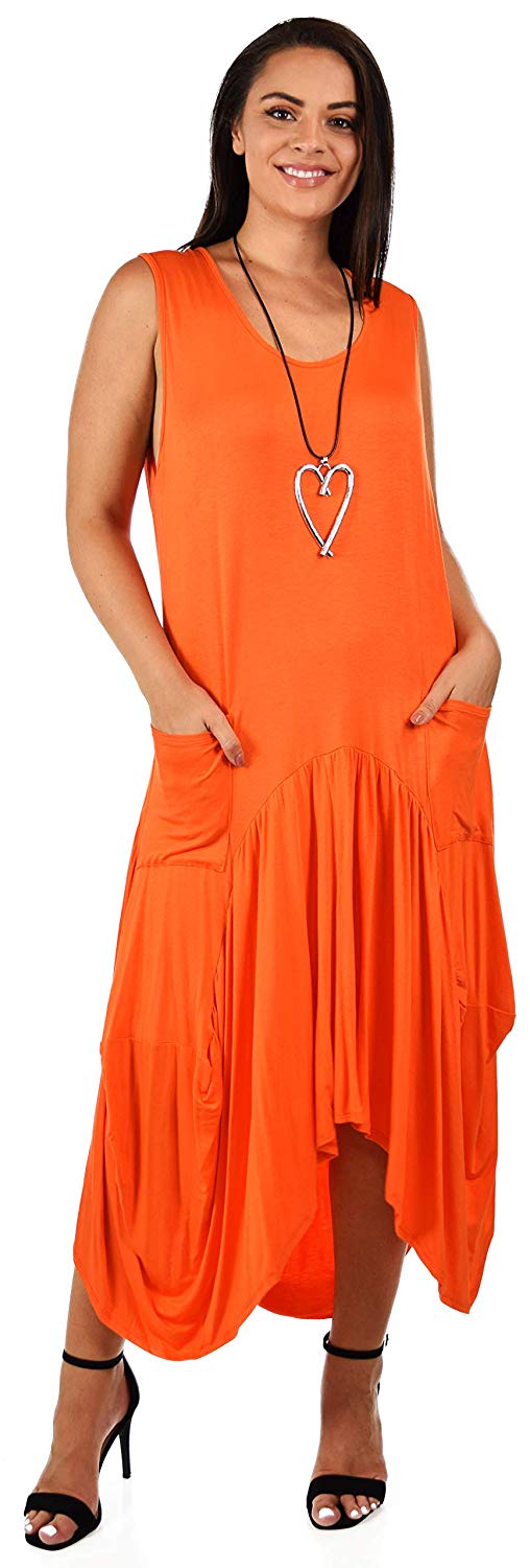 Dare2BStylish Plus Size High Low Sleeveless Loose Fitting Maxi Dress