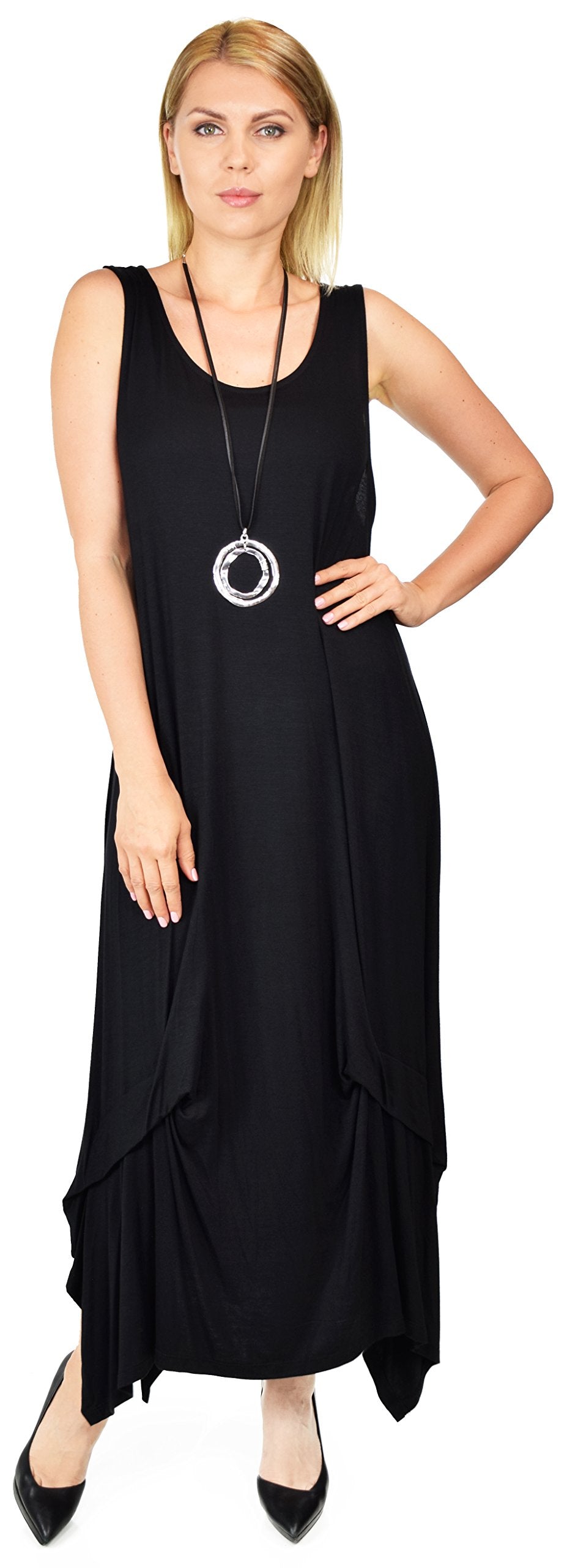 Sleeveless Loose Fitting Maxi Summer Dress in Plus Sizes