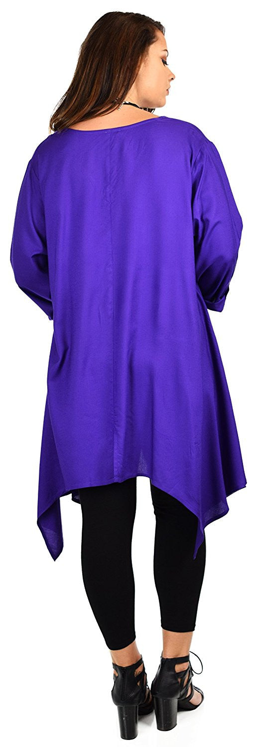 Plus Size Asymmetrical Fishtail Swing Dress Tunic Top