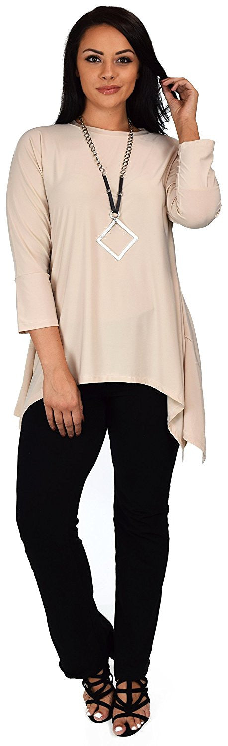 Summer Asymmetrical Fishtail Swing Tunic Shirt Top