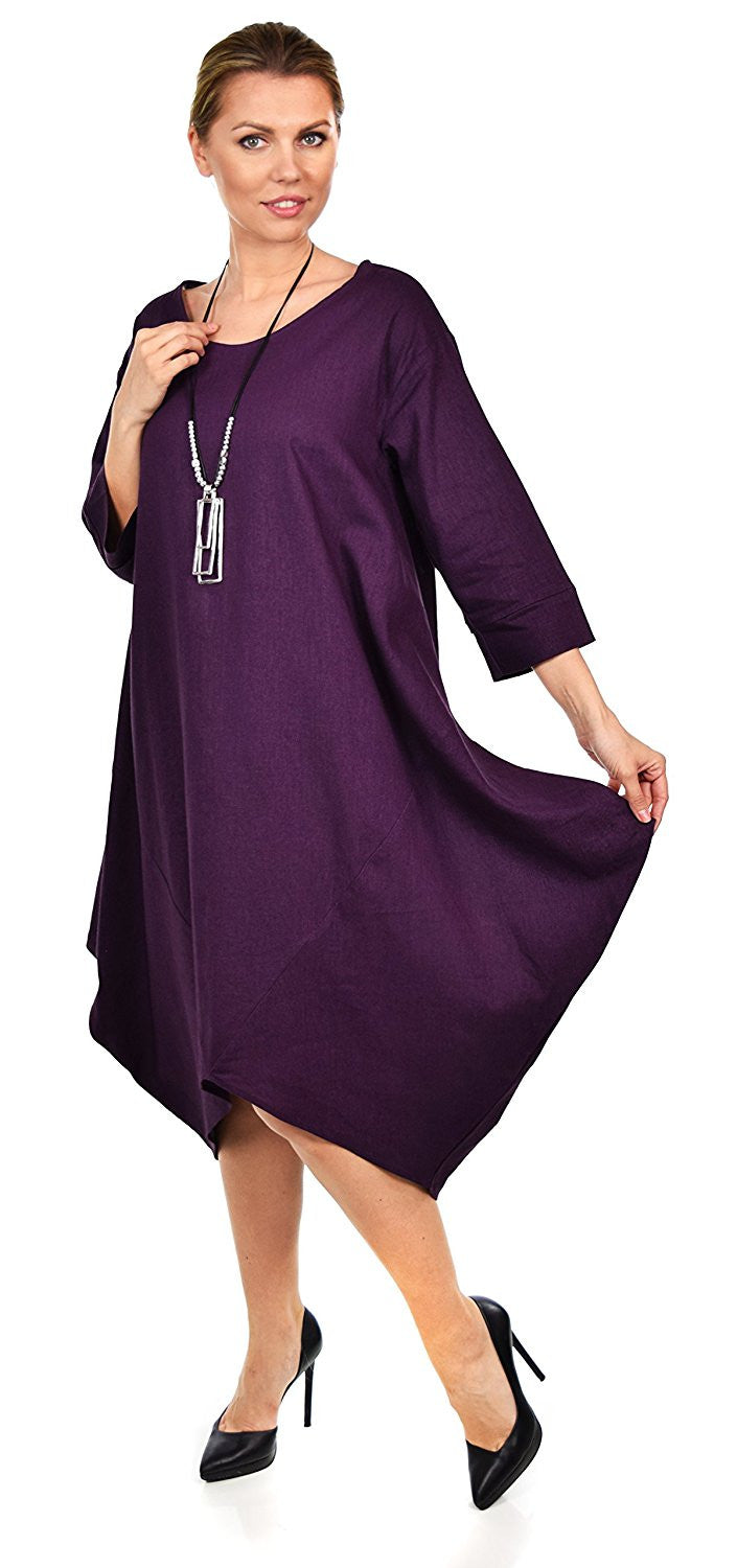 Linen Dress, Designer Linen Dress, Quirky Linen Dress, Lagenlook Linen Dress, Balloon Dress