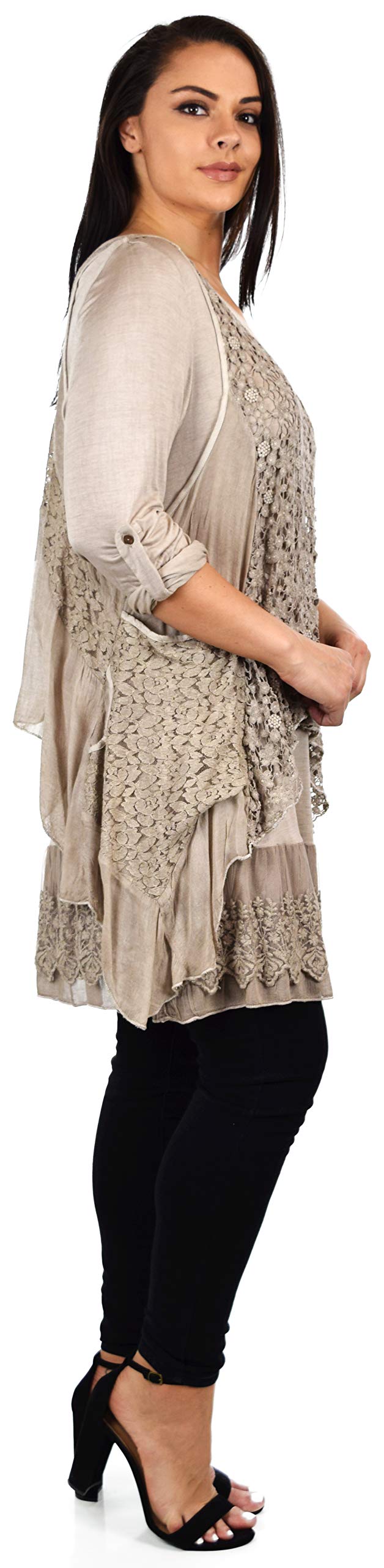Dare2bStylish Lace Top, Women Lace tunic, Plus Size Lace Tunic, Plys size lace Blouse 2pc tunic set, Top + Vest Set