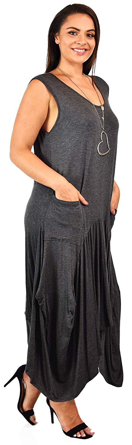 Dare2BStylish Plus Size High Low Sleeveless Loose Fitting Maxi Dress
