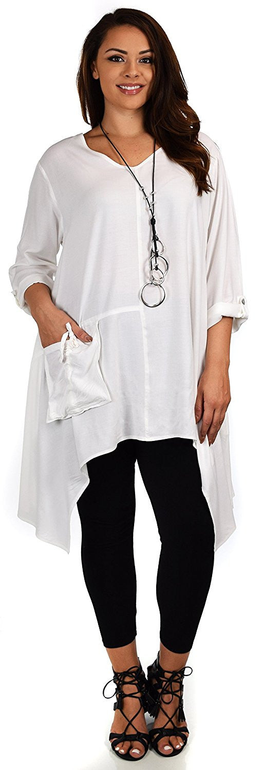Plus Size Asymmetrical Fishtail Swing Dress Tunic Top