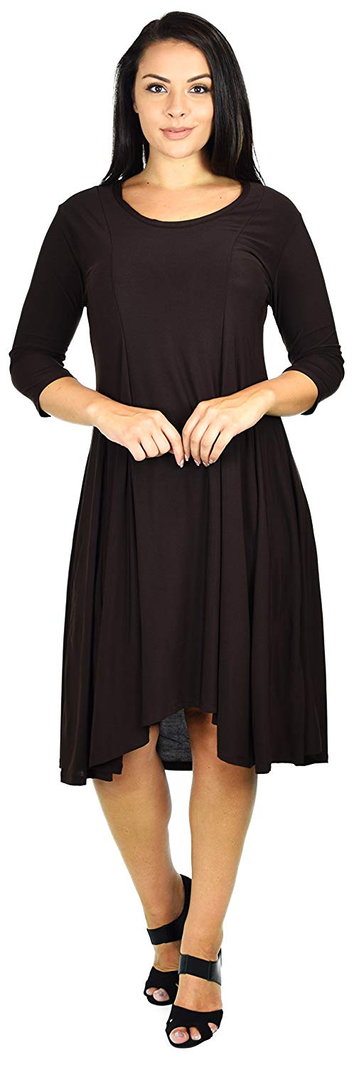 Dare2bstylish Plus Size Mid Calf Midi A Line Dress