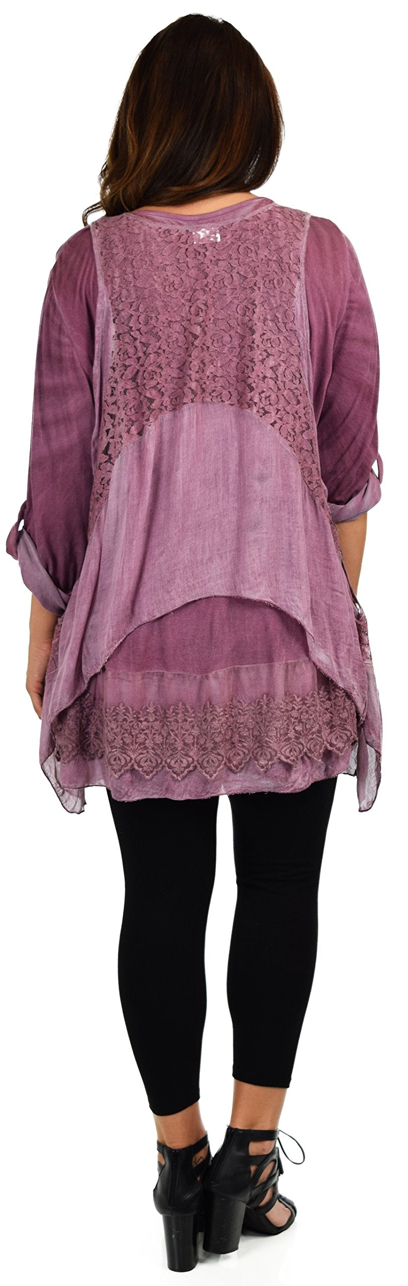 Dare2bStylish Lace Top, Women Lace tunic, Plus Size Lace Tunic, Plys size lace Blouse 2pc tunic set, Top + Vest Set