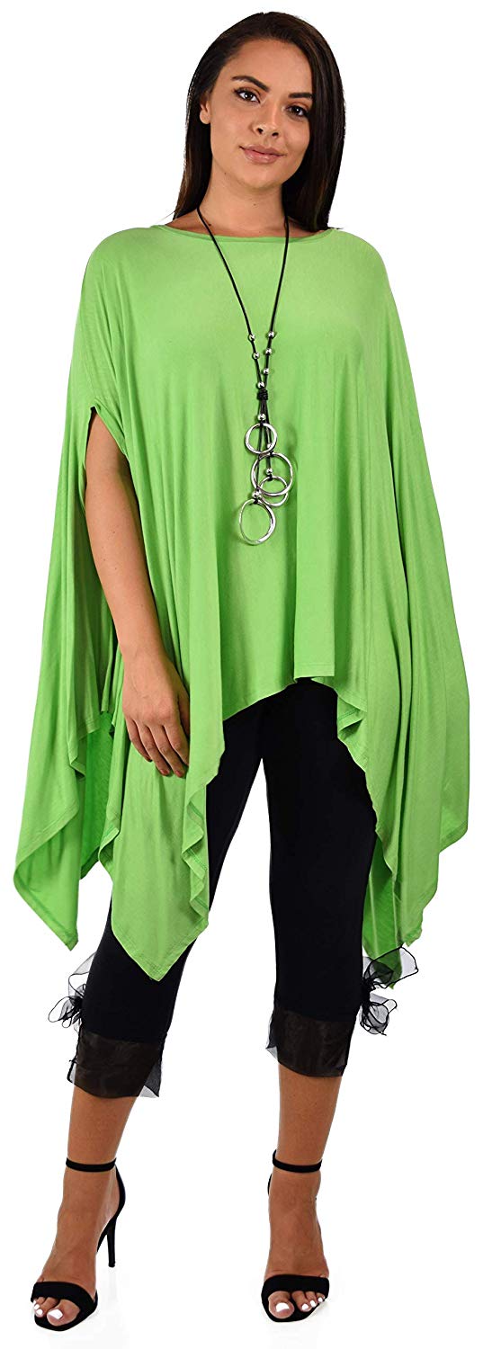Dare2bStylish Women Versatile Loose Fit Dolman Poncho Tunic Dress Top Cover Up