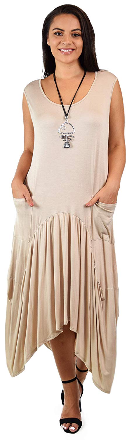 Dare2BStylish Plus Size High Low Sleeveless Loose Fitting Maxi Dress