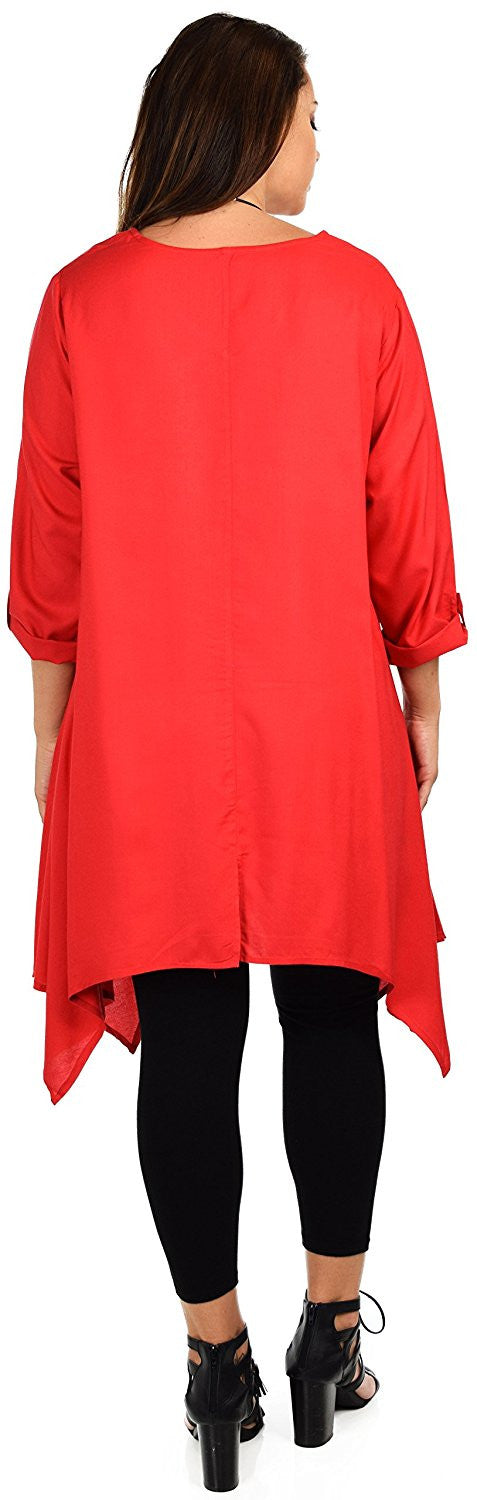 Plus Size Asymmetrical Fishtail Swing Dress Tunic Top