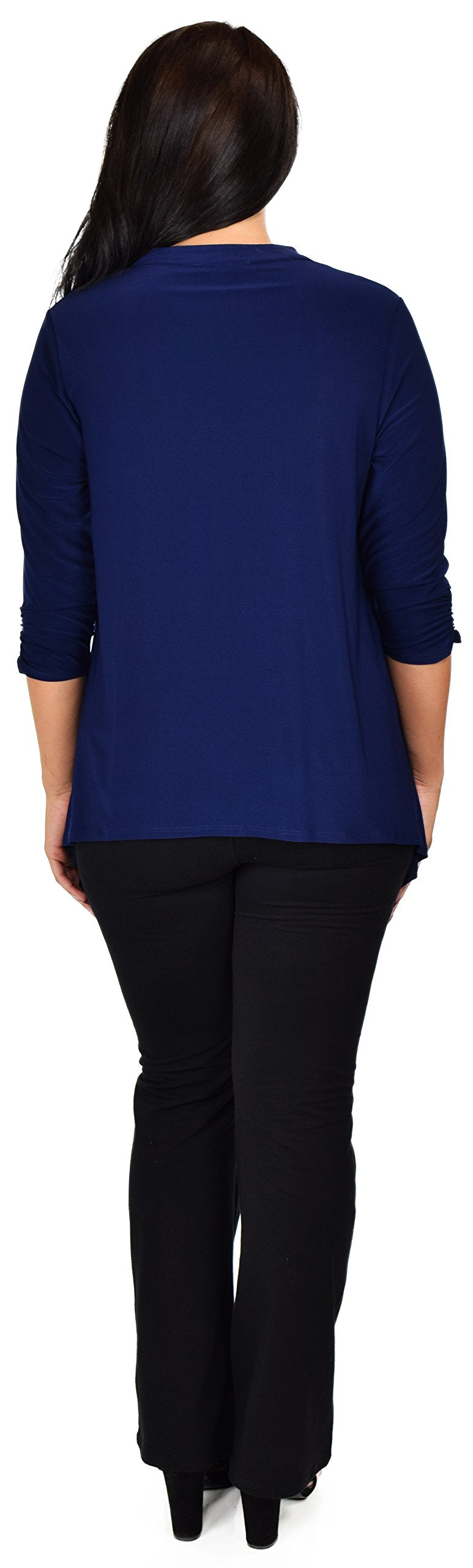 Ruffled Collar Asymmetrical Babydoll Tunic Top Blouse Shirt