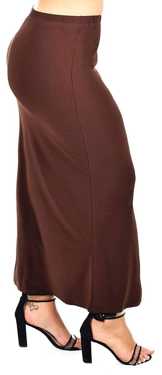 Dare2BStylish Women's Stretchy Office Maxi Pencil Skirt | Reg & Plus Sizes | Made in US