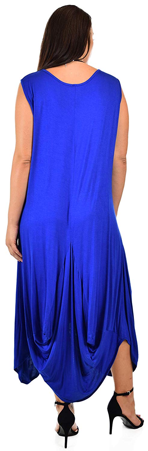Dare2BStylish Plus Size High Low Sleeveless Loose Fitting Maxi Dress