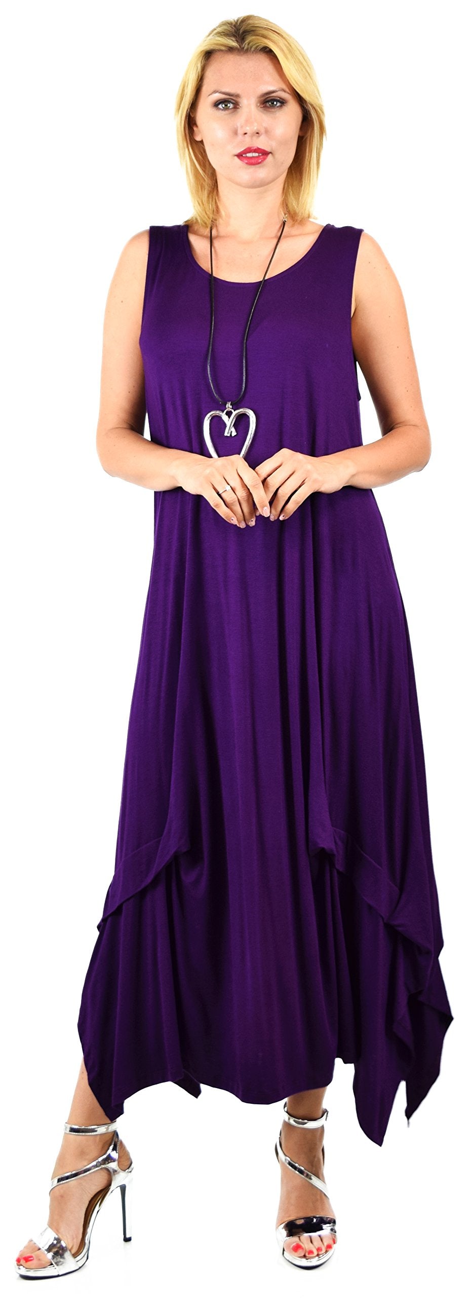 Sleeveless Loose Fitting Maxi Summer Dress in Plus Sizes