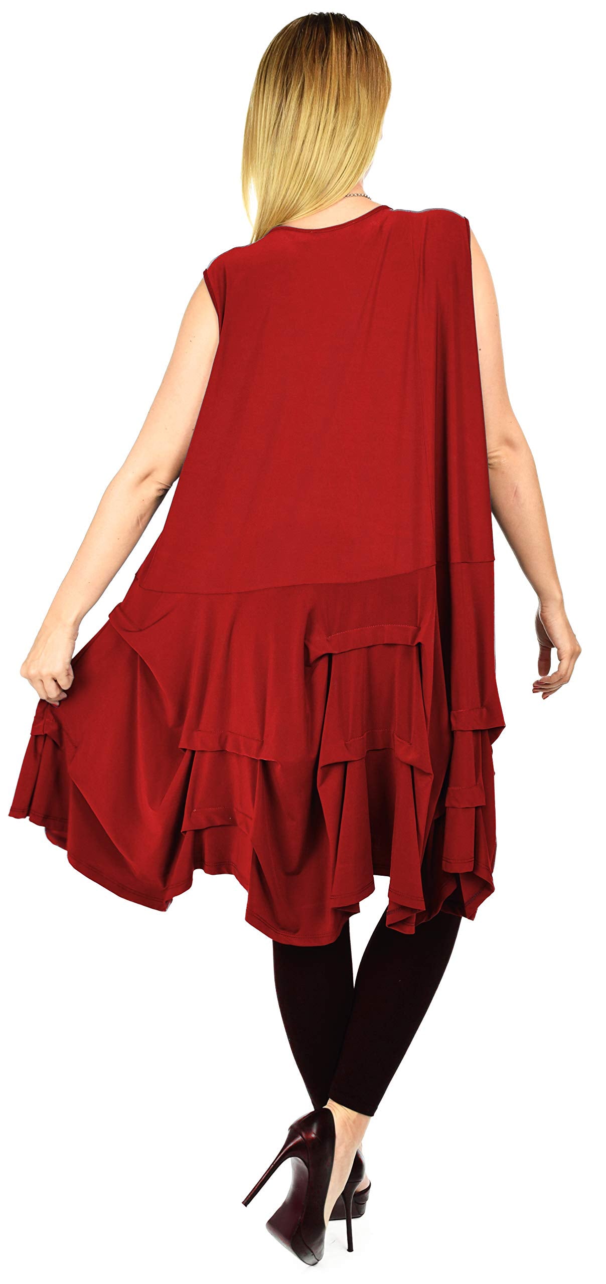 Plus Size Puckered Sleeveless Tunic Dress | Swing Dress | Swing Top