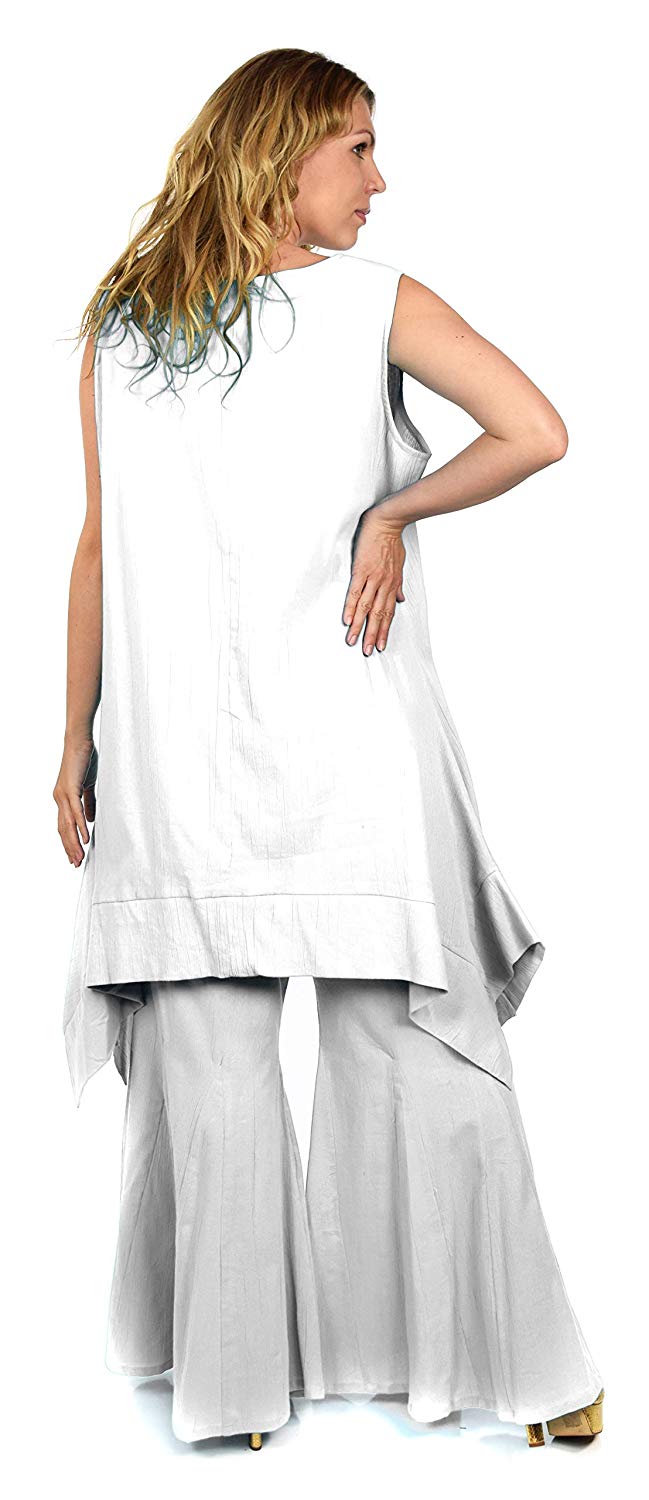 Dare2bStylish Women 2 Piece Summer Top & Flared Pants Set Outfit in Plus Sizes