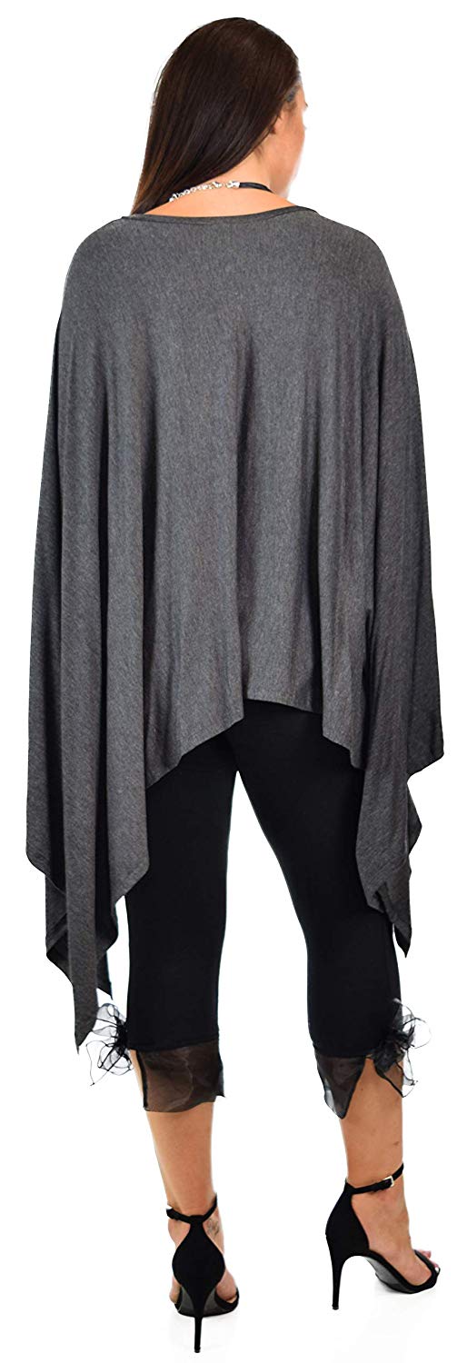 Dare2bStylish Women Versatile Loose Fit Dolman Poncho Tunic Dress Top Cover Up