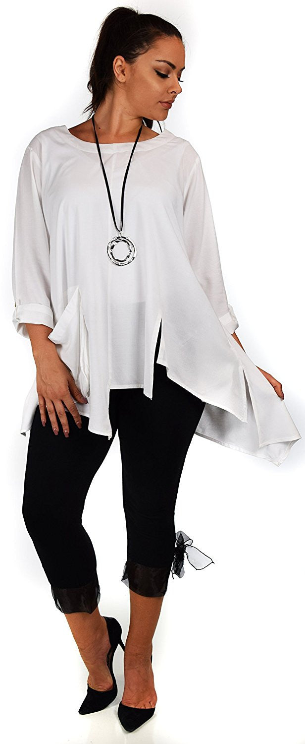 Artsy Tunic, Lagenlook Tunic,  Asymmetrical Tunic, Plus size clothing , Plus size tunic, Tunic with 3 Pockets . Size L/XL- 1XL/2XL- 3XL/4XL