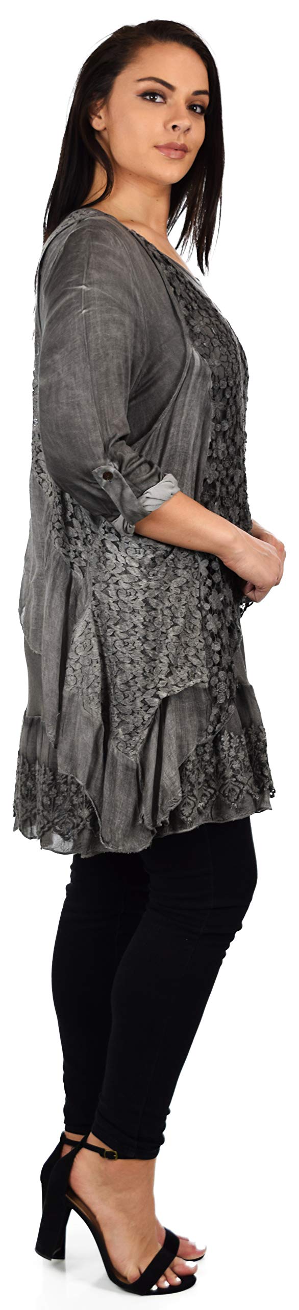 Dare2bStylish Lace Top, Women Lace tunic, Plus Size Lace Tunic, Plys size lace Blouse 2pc tunic set, Top + Vest Set