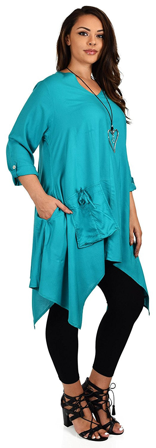 Plus Size Asymmetrical Fishtail Swing Dress Tunic Top