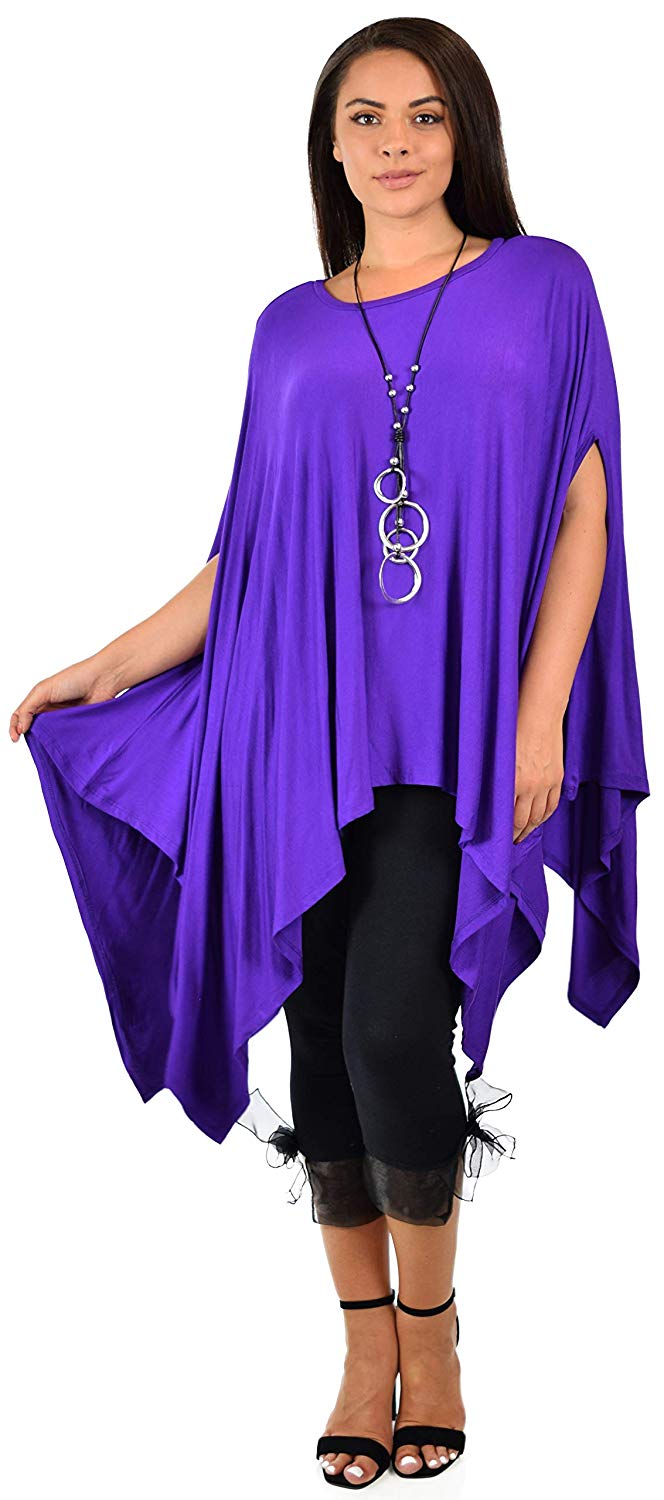 Dare2bStylish Women Versatile Loose Fit Dolman Poncho Tunic Dress Top Cover Up