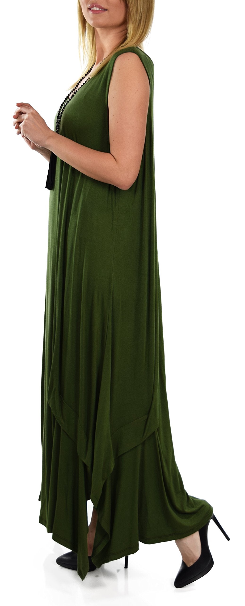 Sleeveless Loose Fitting Maxi Summer Dress in Plus Sizes