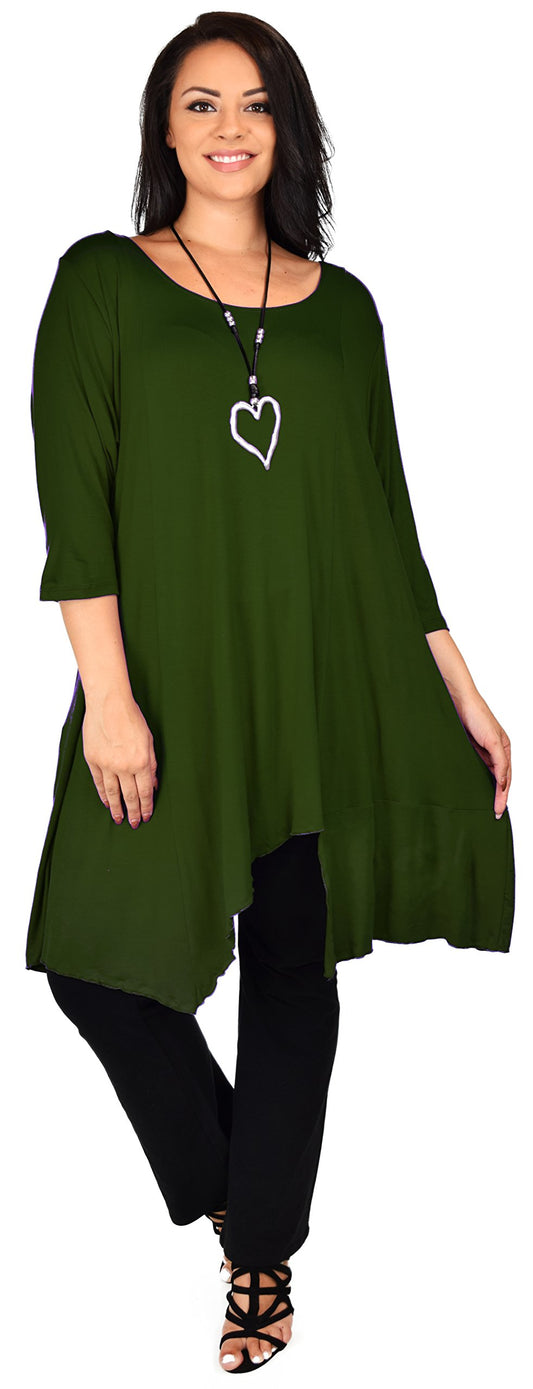 Plus Size Tunic, Full figured tunic, Summer Tunic,  Asymmetrical Tunic, Long Tunic, Designer Tunic, Women Tunic