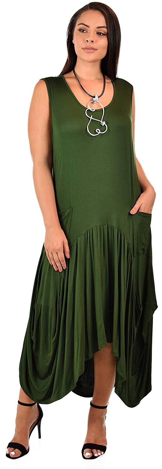 Dare2BStylish Plus Size High Low Sleeveless Loose Fitting Maxi Dress