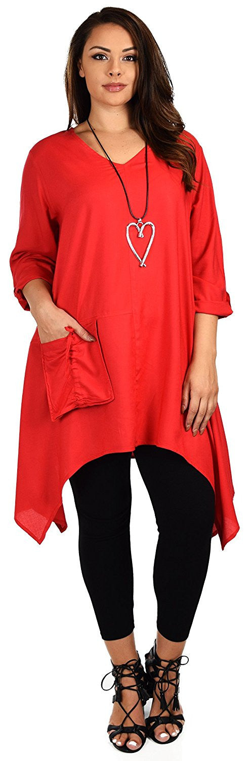 Plus Size Asymmetrical Fishtail Swing Dress Tunic Top