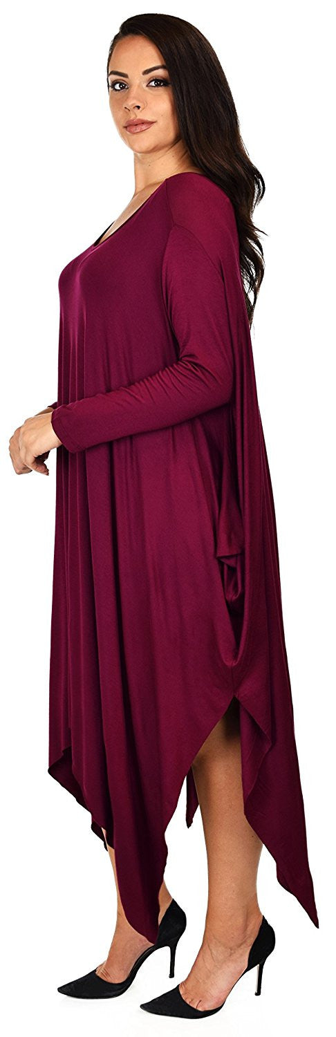 Plus Size Tunic Dress, Asymmetrical Tunic Dress, Comfortable Long Tunic Dress