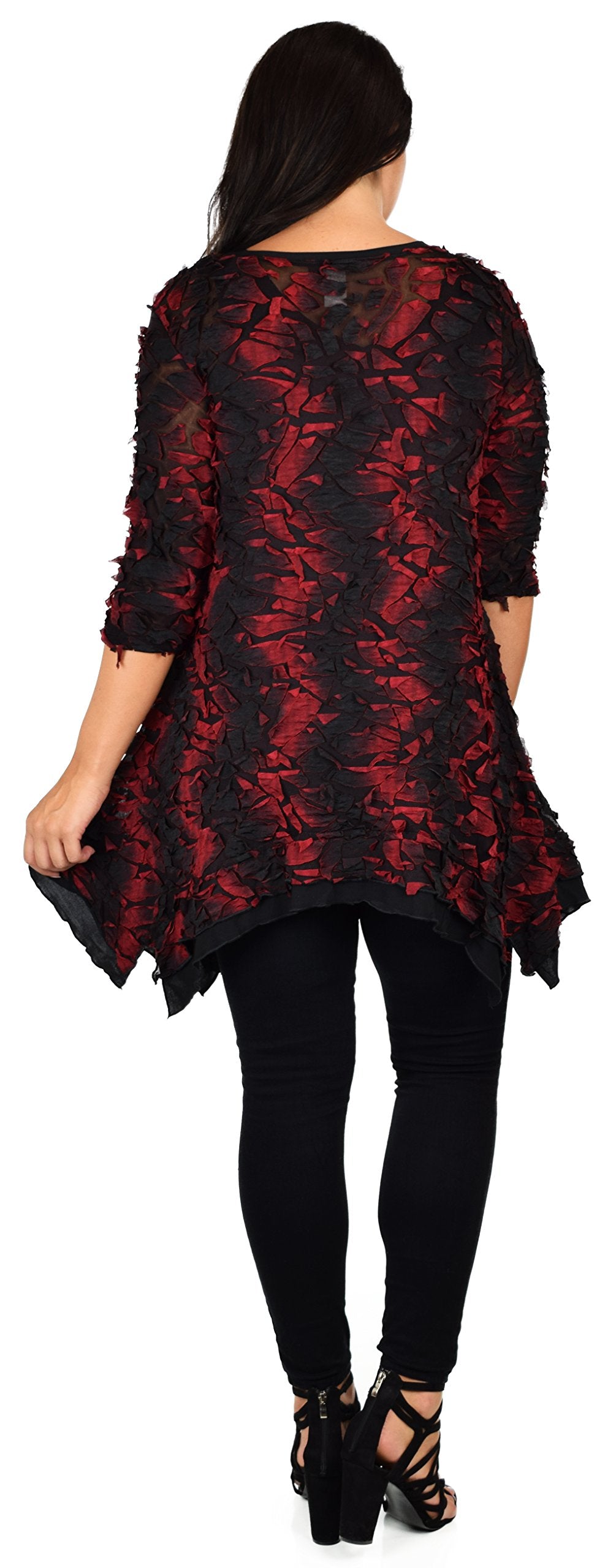 Plus Size 3/4 Sleeve A Line Swing Tunic Dress Blouse Top
