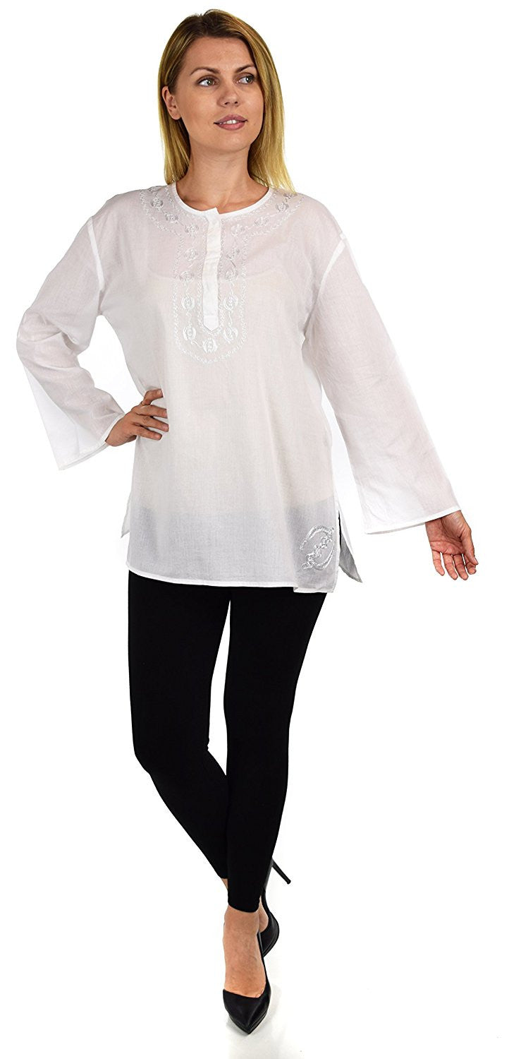 Embroidered Summer Tunic, Ombre dyed Tunic, Tie Dye Ombre Blouse, women Tie dye Shirt Top Regular and Plus Sizes