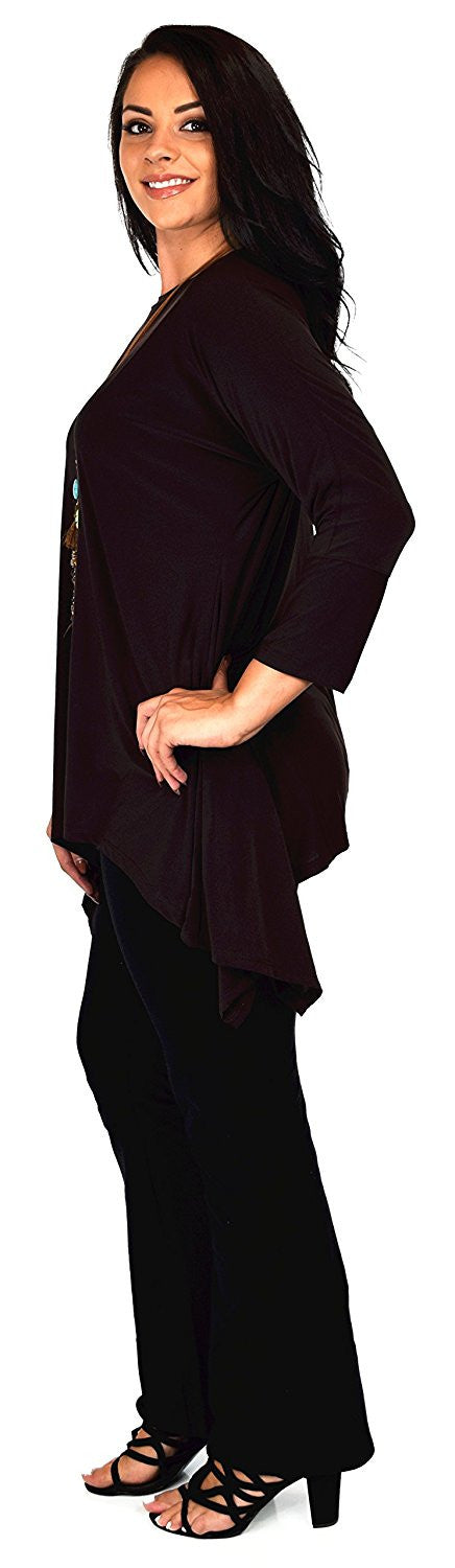 Summer Asymmetrical Fishtail Swing Tunic Shirt Top