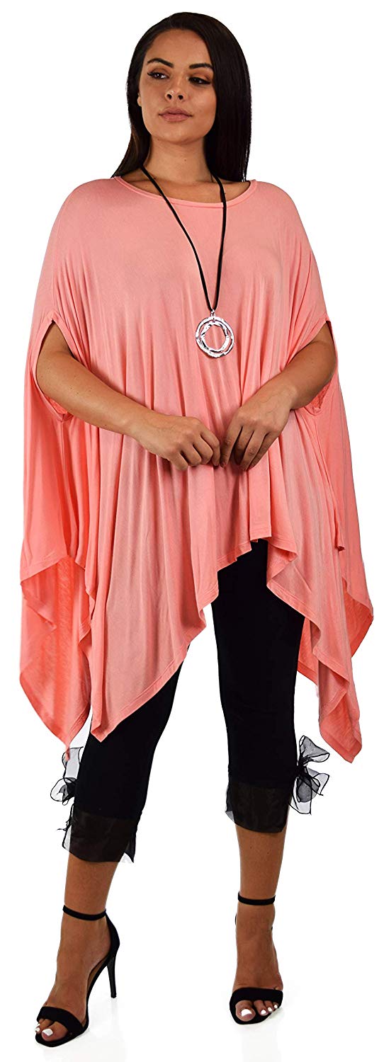 Dare2bStylish Women Versatile Loose Fit Dolman Poncho Tunic Dress Top Cover Up