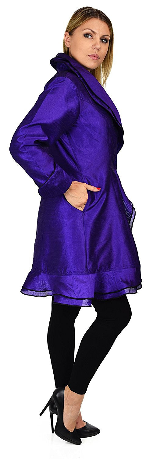 Designer Jacket, Poly Silk Jacket, Women Jacket, Dupioni Silk Blazer Jacket | Regular & Plus Sizes