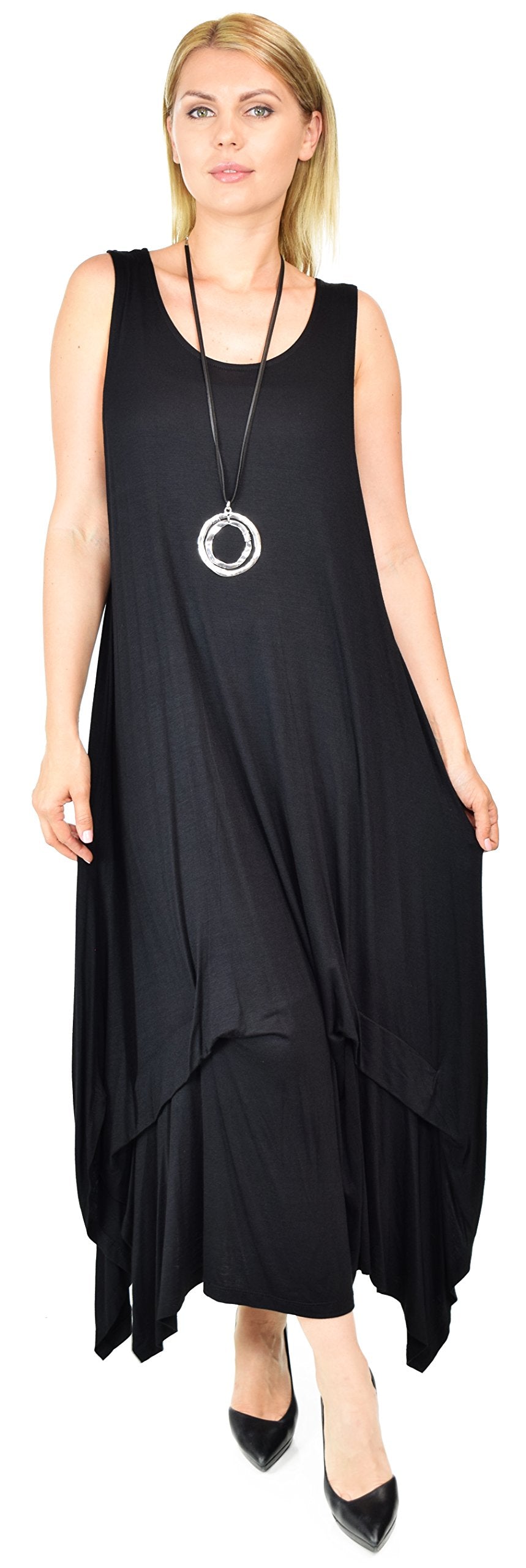 Sleeveless Loose Fitting Maxi Summer Dress in Plus Sizes