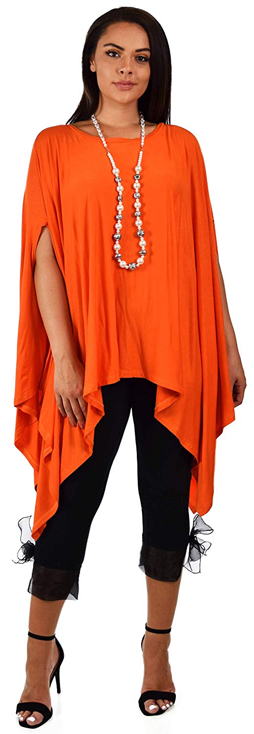 Dare2bStylish Women Versatile Loose Fit Dolman Poncho Tunic Dress Top Cover Up
