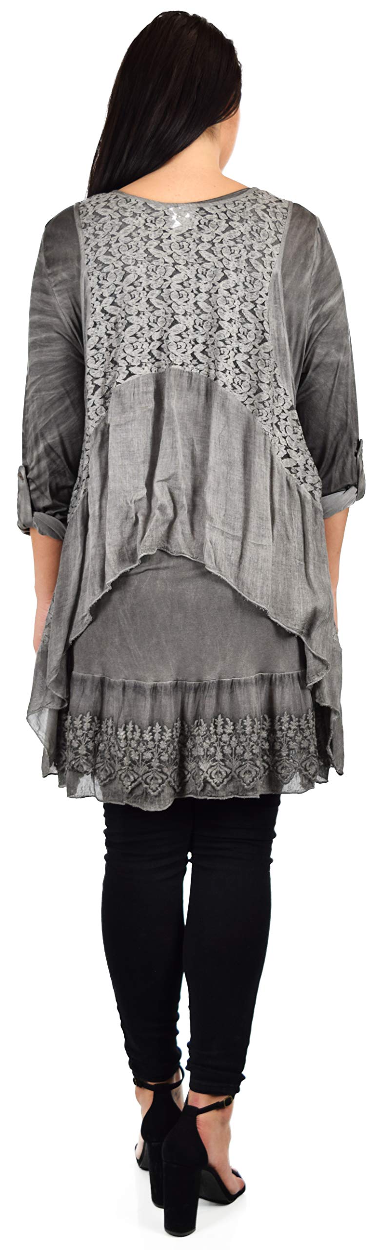Dare2bStylish Lace Top, Women Lace tunic, Plus Size Lace Tunic, Plys size lace Blouse 2pc tunic set, Top + Vest Set
