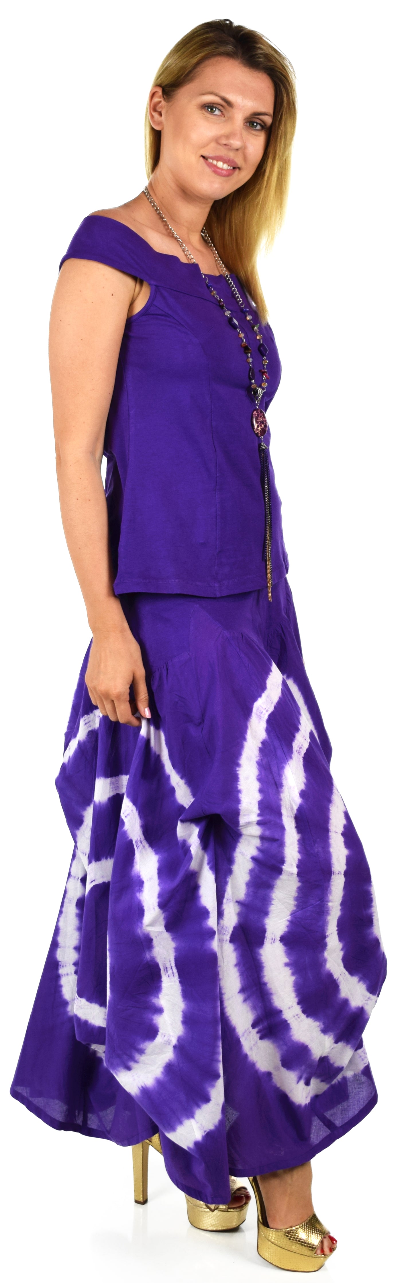 Tie Dye 2 Pc Skirt Set, Convertible Skirt Set, Adustable Skirt, Tie-Dye Skirt, Boho, Hiphop, Lagenlook Tunic/Skirt, Off Shoulder