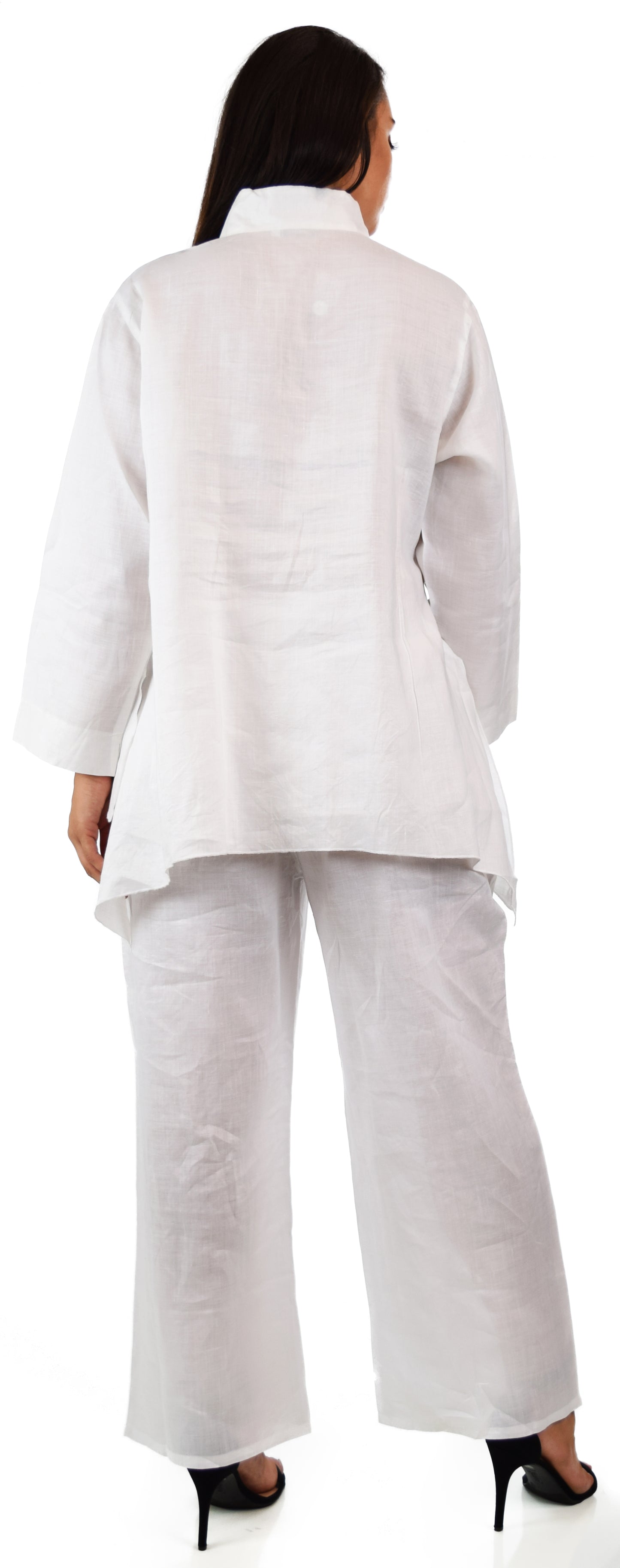 Women's Comfy 2 Piece Linen Summer Pants and Top Set, Linen Cooling Summer Outfit, Cooling Travel Set for Warm Weather, Reg and Plus Sizes