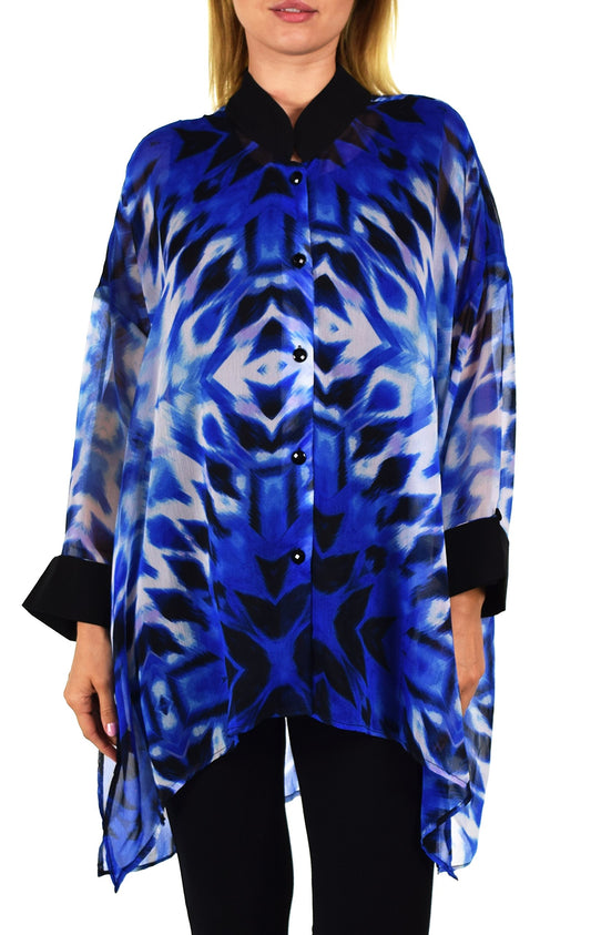 ComfyPlus, Plus Size Shirt, Oversize Shirt, Chiffon Shirt, Plus Size top, Designer Shirt, Zebra Print, Big Shirt,Plus size clothing