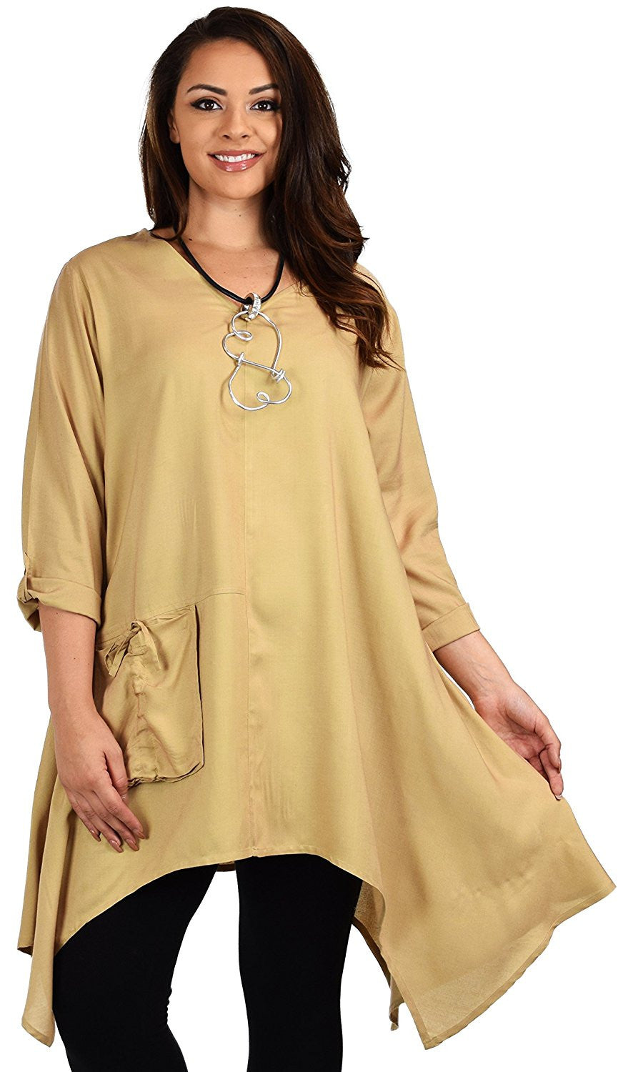 Plus Size Asymmetrical Fishtail Swing Dress Tunic Top