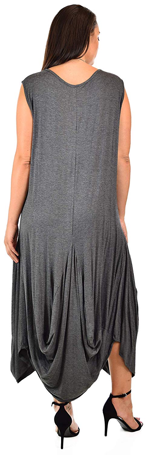Dare2BStylish Plus Size High Low Sleeveless Loose Fitting Maxi Dress