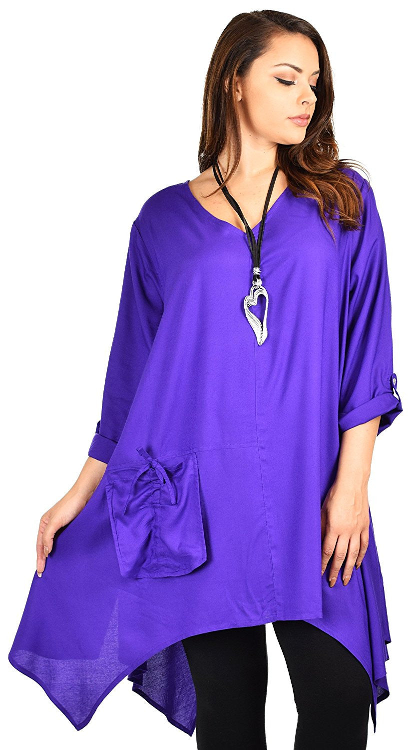 Plus Size Asymmetrical Fishtail Swing Dress Tunic Top