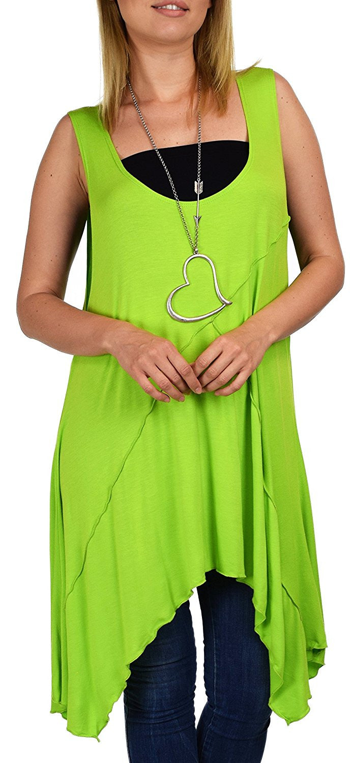 Summer Swing Flared Tank Top | Sleeveless Tunic Blouse Top