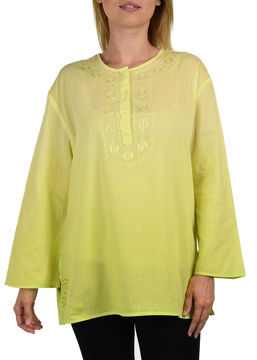 Embroidered Tie Dye Ombre Blouse Shirt Top Regular and Plus Sizes
