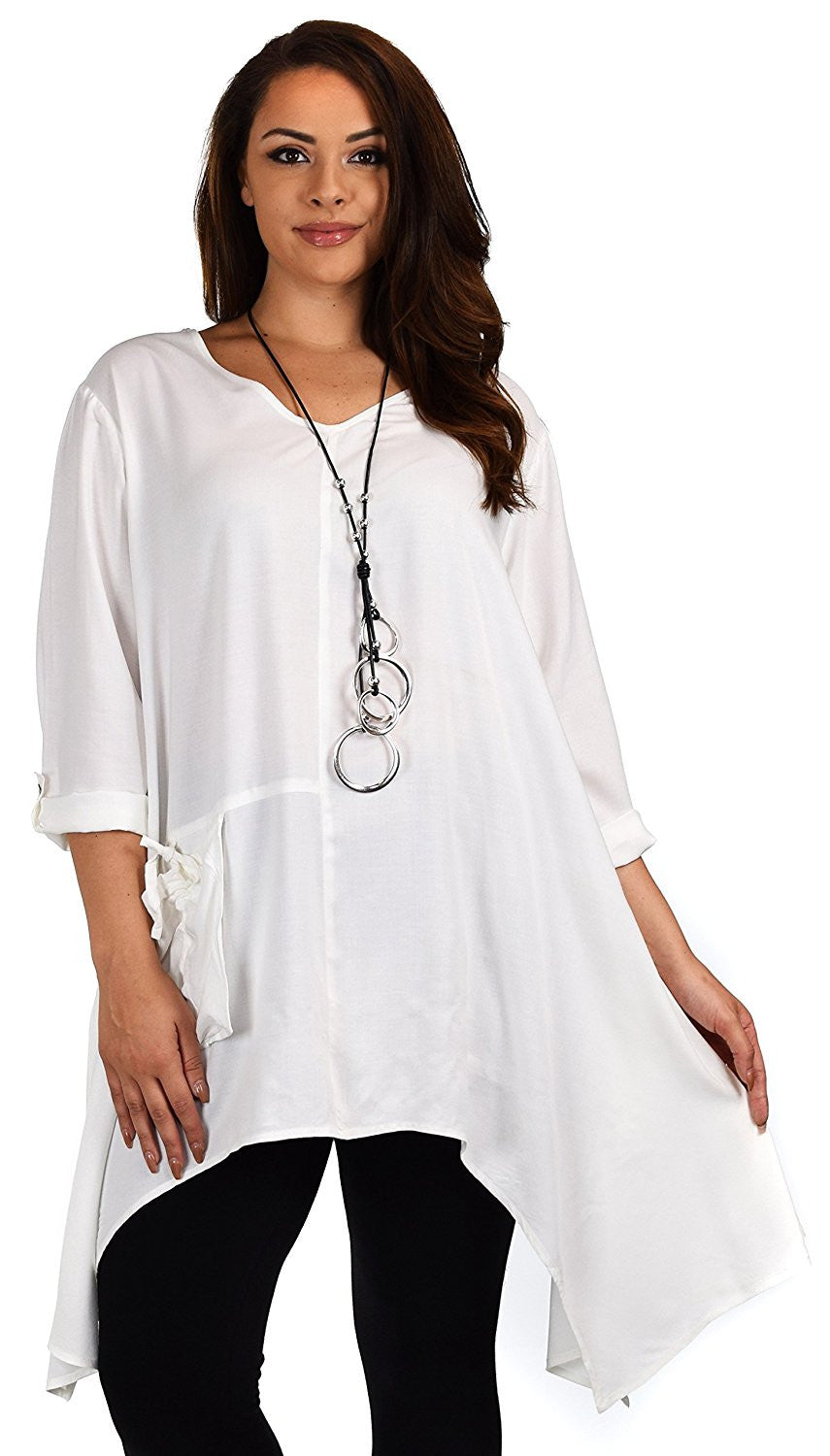 Plus Size Asymmetrical Fishtail Swing Dress Tunic Top