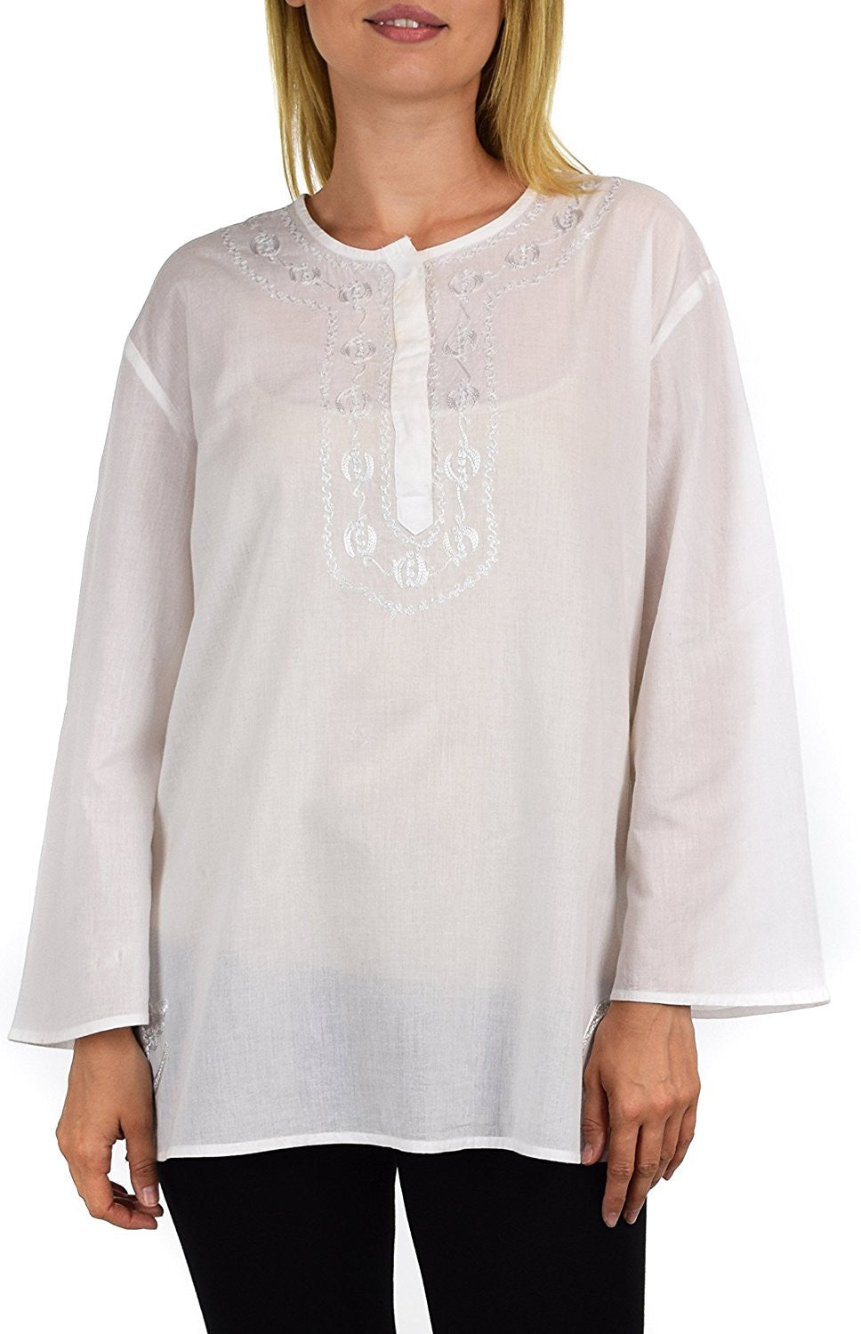 Embroidered Summer Tunic, Ombre dyed Tunic, Tie Dye Ombre Blouse, women Tie dye Shirt Top Regular and Plus Sizes