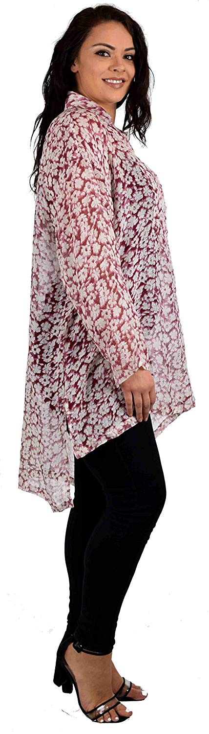 Zopali Plus Size Linen Gauze Top, Boxy linen tunic, Relaxed Fit tunic. Linen Breathable Full sleeve High Low Dressy Shirt Top