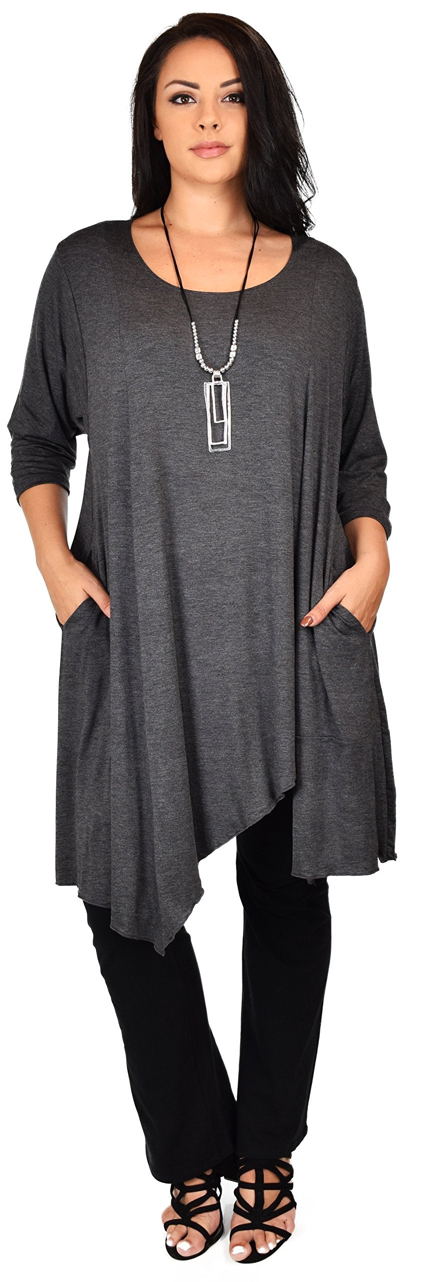 Plus Size Tunic, Full figured tunic, Summer Tunic,  Asymmetrical Tunic, Long Tunic, Designer Tunic, Women Tunic